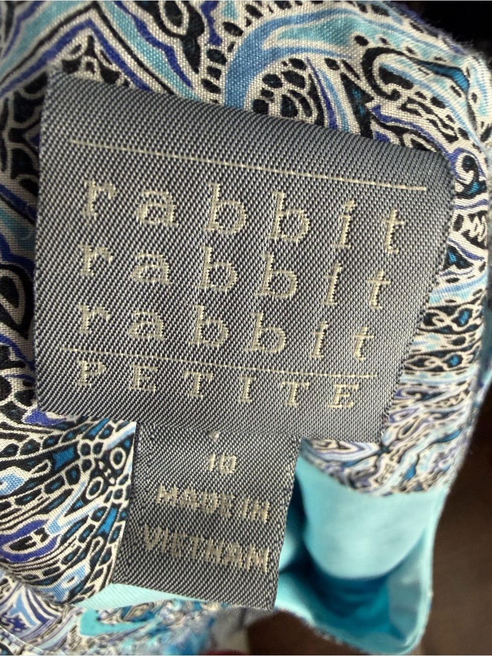 3/$30 ☀️ Rabbit Rabbit Rabbit Blue Geometric Sleeveless Dress - Picture 8 of 9